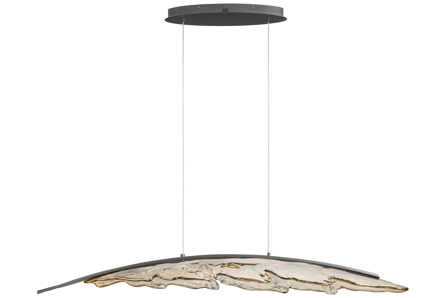Nova Luce Šedohnědé skleněné závěsné LED světlo Amado 131 cm Nova Luce