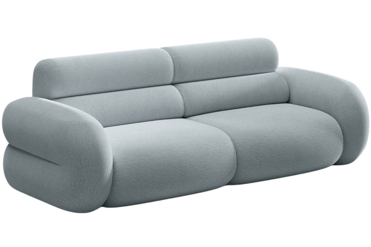 Micadoni Světle modrá bouclé trojmístná pohovka Neo 220 cm Micadoni