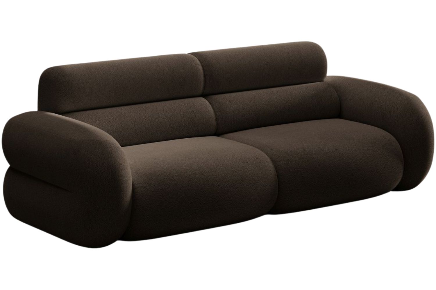 Micadoni Hnědá bouclé trojmístná pohovka Neo 220 cm Micadoni