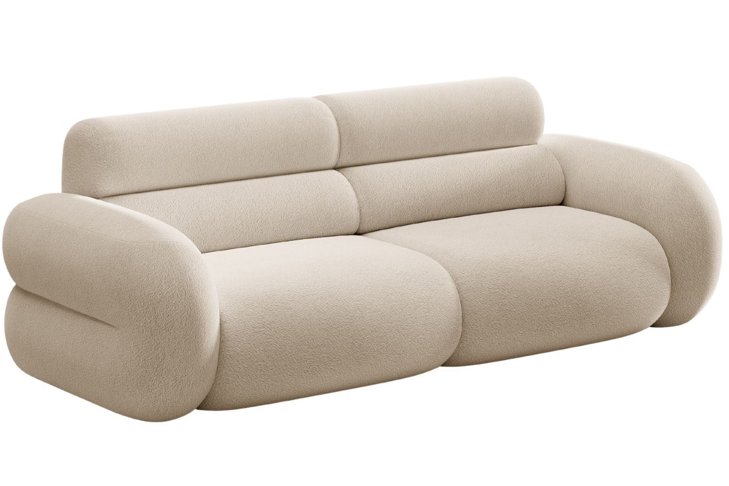 Micadoni Béžová bouclé trojmístná pohovka Neo 220 cm Micadoni