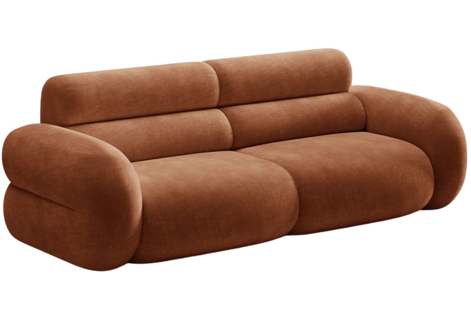 Micadoni Terakotově oranžová trojmístná pohovka Neo 220 cm Micadoni