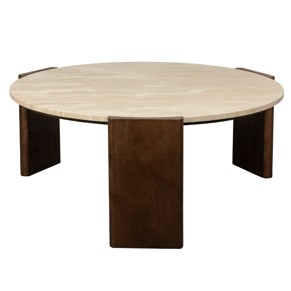 Dutchbone Béžový kamenný konferenční stolek VALCOUR  90 cm Dutchbone