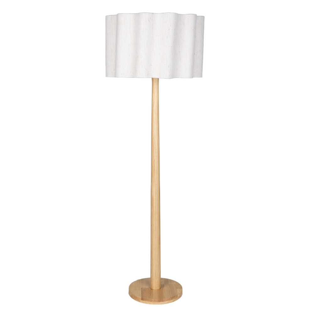 Dutchbone Dřevěná stojací lampa SCALLOP 149 cm Dutchbone