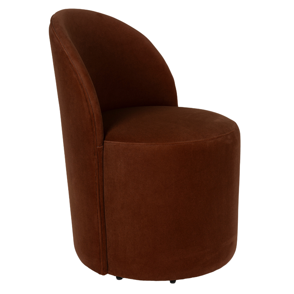 Zuiver Hnědé sametové lounge křeslo PLUSH Zuiver
