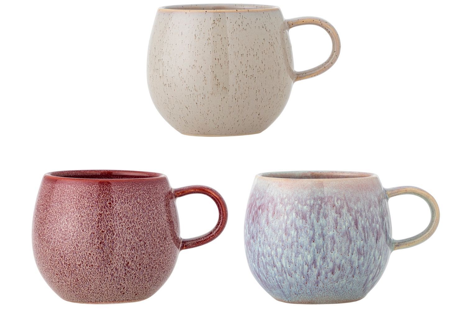 Bloomingville Set tří barevných kameninových hrnků Addison 500 ml Bloomingville