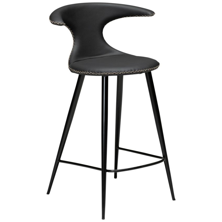 ​​​​​Dan-Form Černá kožená barová židle DAN-FORM Flair 68 cm ​​​​​Dan-Form