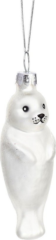Skleněná ručně vyrobená vánoční ozdoba 9 cm Baby Seal – Sass & Belle Sass & Belle