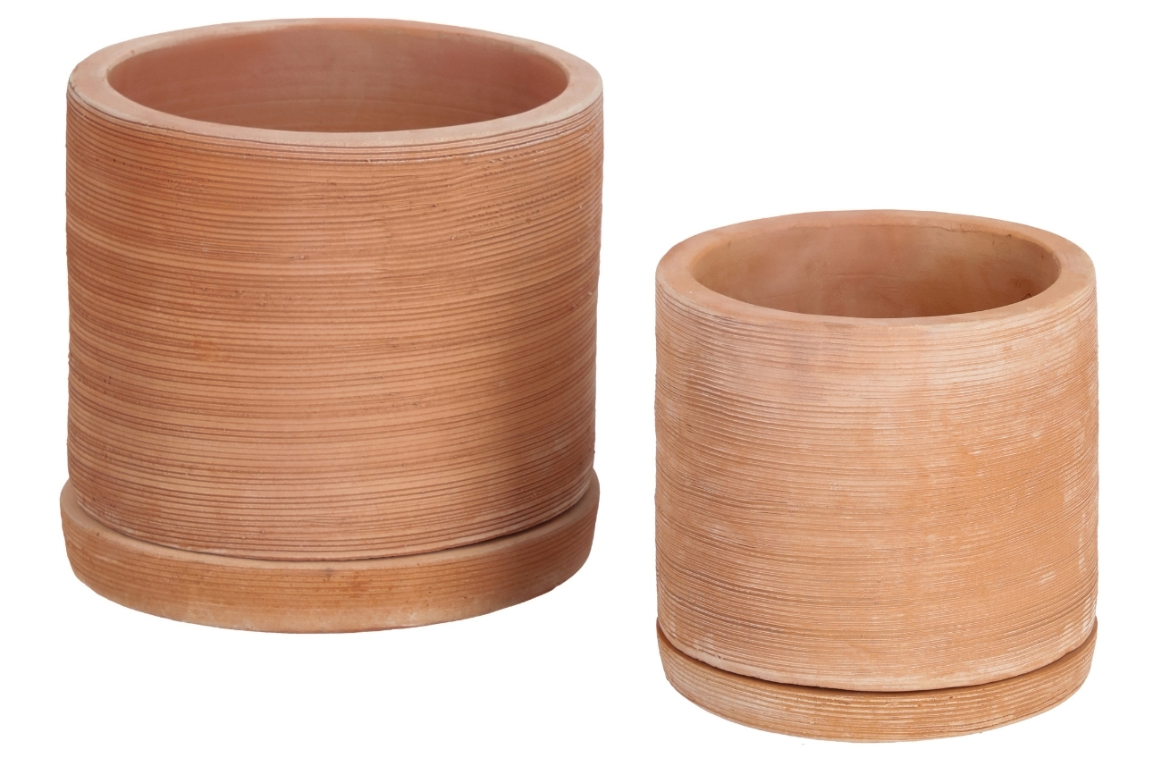 Kave Home Set dvou terakotových květináčů Karlina 35/27 cm Kave Home