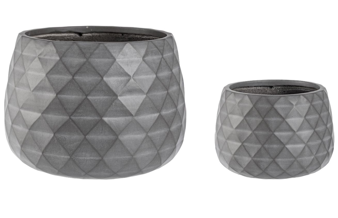 Bizzotto Set dvou šedých květináčů Pyramida 53 x 36 cm Bizzotto