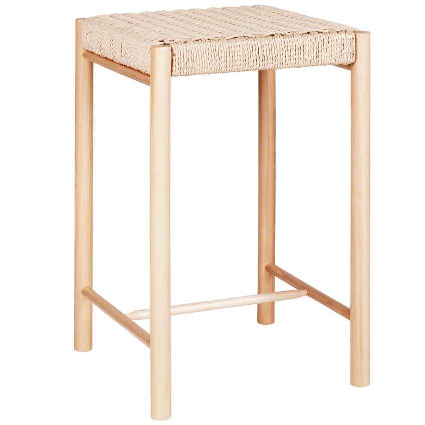 Nordic Living Dřevěná stolička Abannon 67 cm s proutěným výpletem Nordic Living