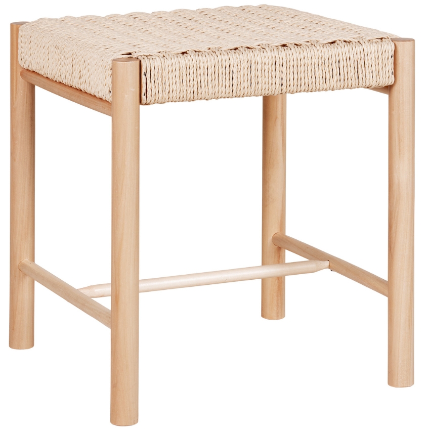 Nordic Living Dřevěná stolička Abannon 47 cm s proutěným výpletem Nordic Living