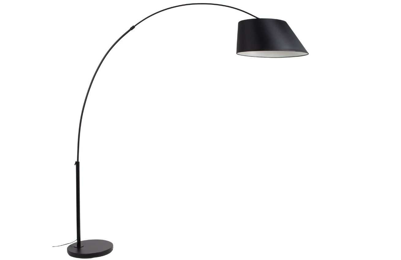 Zuiver Černá látková stojací lampa ARC 223 cm Zuiver