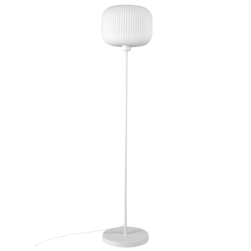 Nordlux Opálově bílá skleněná stojací lampa Milford 140 cm Nordlux