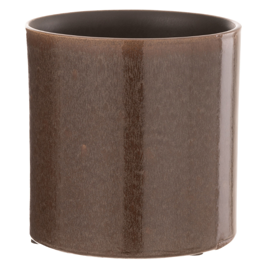 Hnědý keramický květináč J-line Bore Ø 15 cm J-line