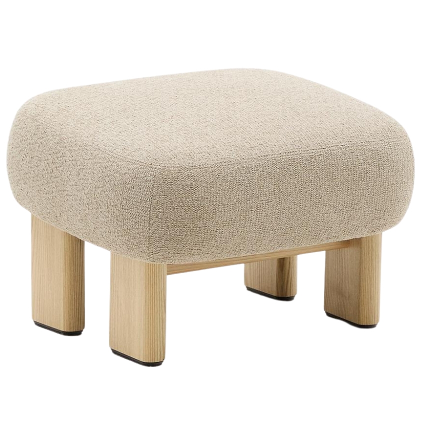 Kave Home Béžová čalouněná podnožka Nema 67 x 57 cm Kave Home
