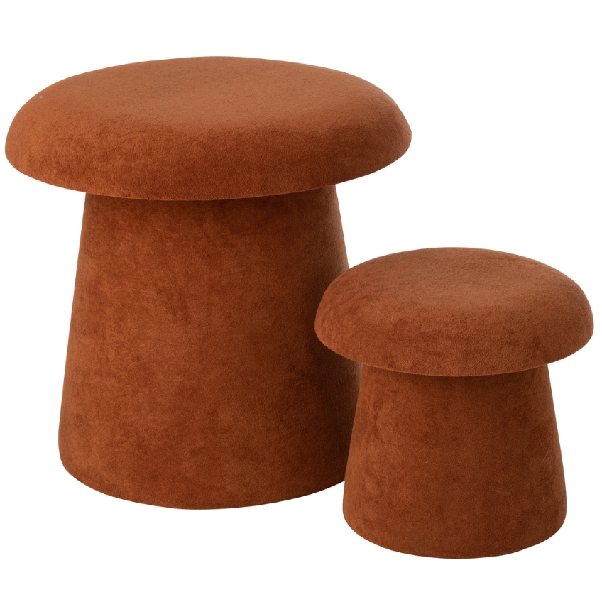 J-line Set dvou hnědých stoliček Mushroom 60/38 cm J-line