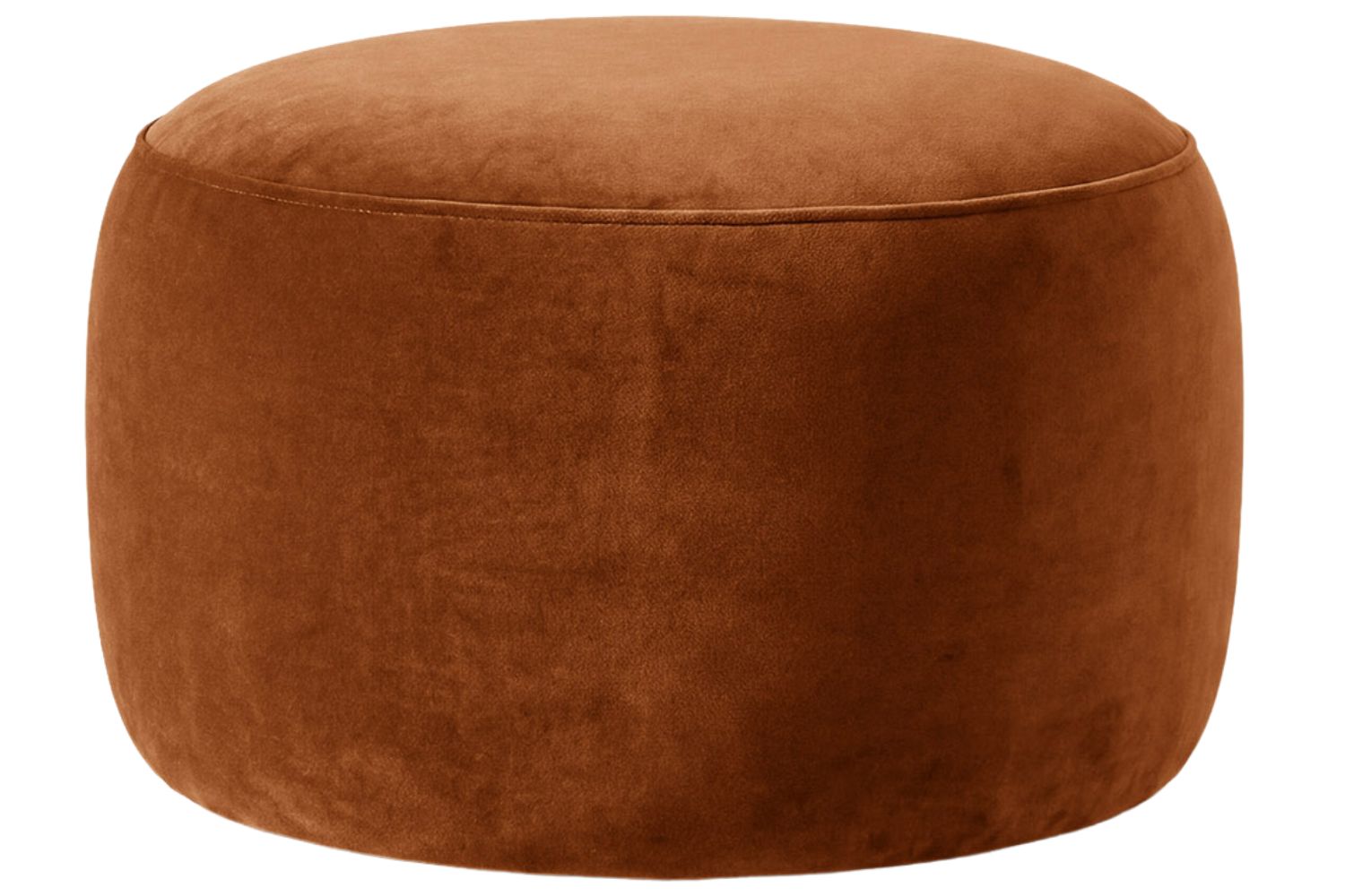 Micadoni Terakotově oranžová sametová podnožka Amalta ⌀56 cm Micadoni