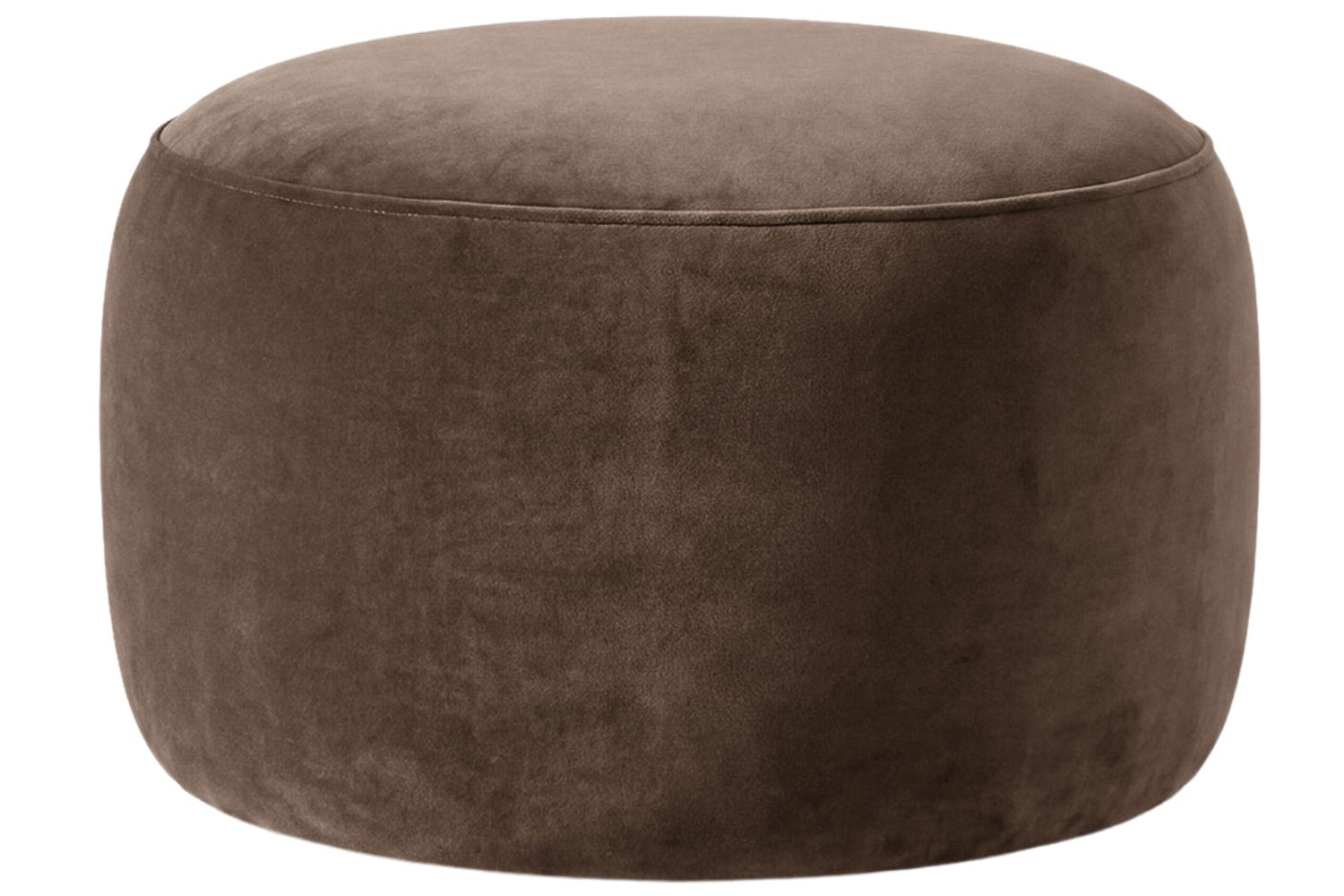 Micadoni Hnědá sametová podnožka Amalta ⌀56 cm Micadoni