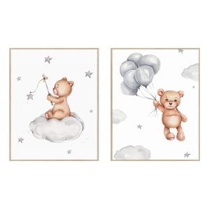 Dětsk&eacute; obr&aacute;zky v sadě 2 ks 30x40 cm Teddy Bears &ndash; knor knor