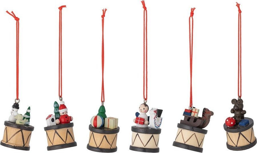 Dřevěné vánoční ozdoby v sadě 6 ks ø 3 cm Bertie – Bloomingville Bloomingville