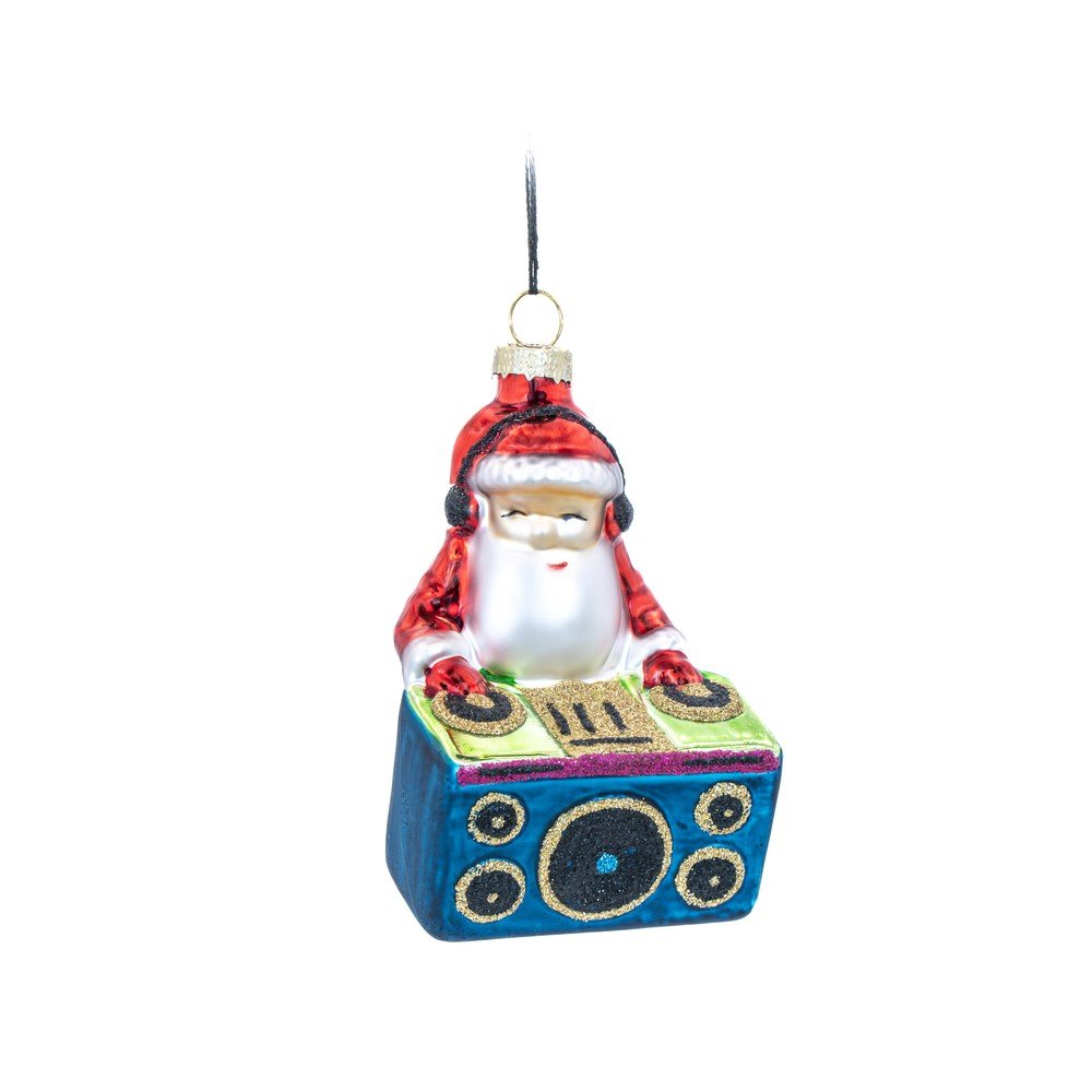 Skleněná vánoční ozdoba 6 cm DJ Santa – Sass & Belle Sass & Belle