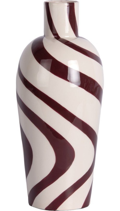 Vínová/bílá ocelová váza (výška 30 cm) Dublin Swirl – PT LIVING PT LIVING