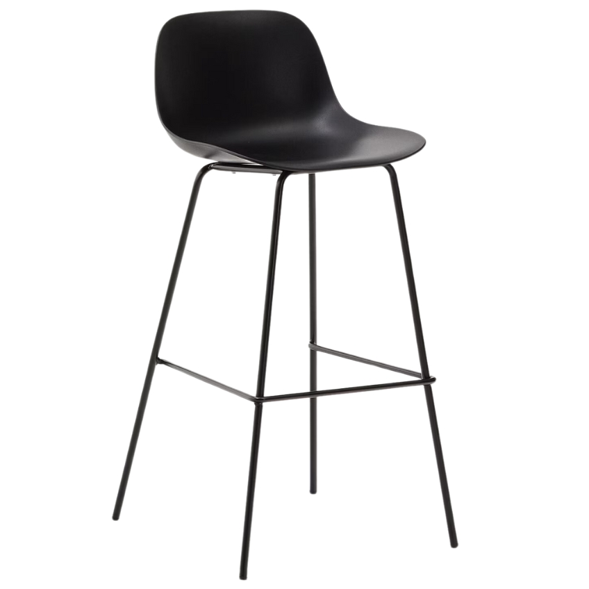 Kave Home Černá plastová barová židle Altea 74 cm Kave Home
