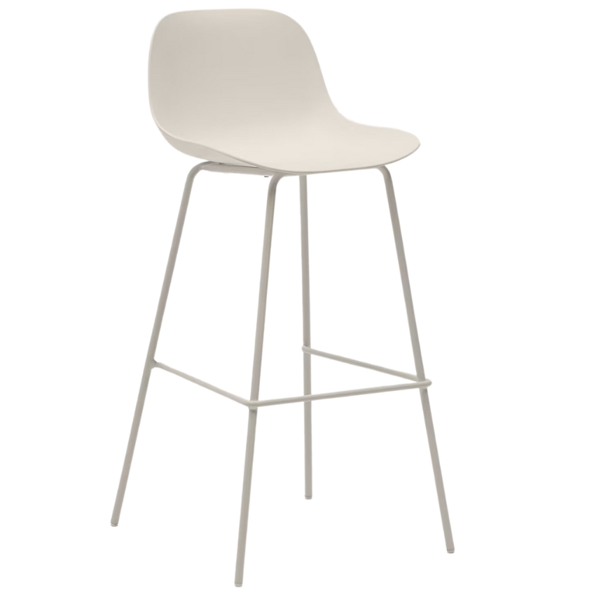 Kave Home Béžová plastová barová židle Altea 74 cm Kave Home