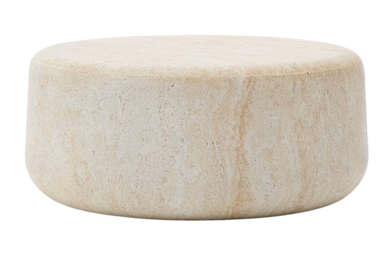 Kave Home Béžový cementový zahradní stolek Drasi 90 cm Kave Home