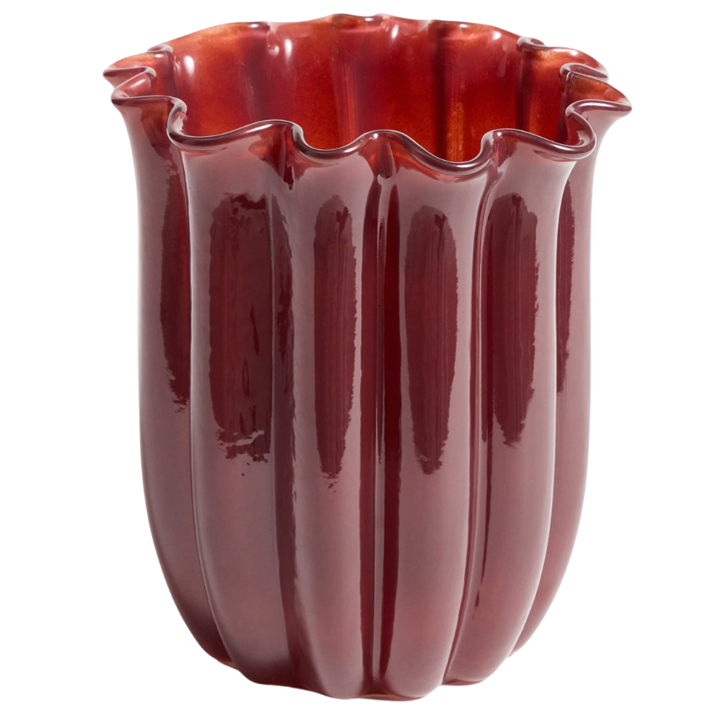 Kave Home Červená skleněná váza Cerin 20 cm Kave Home