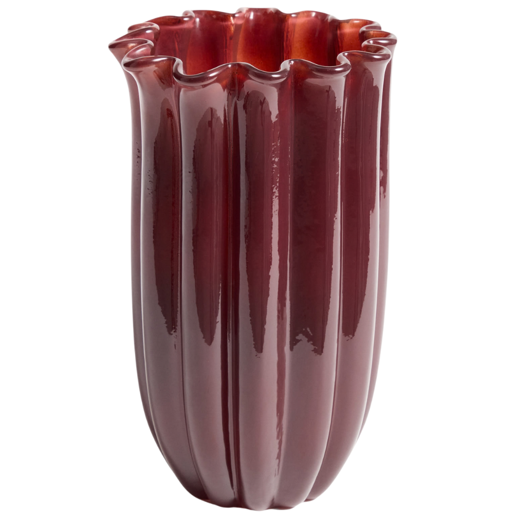 Kave Home Červená skleněná váza Cerin 25 cm Kave Home