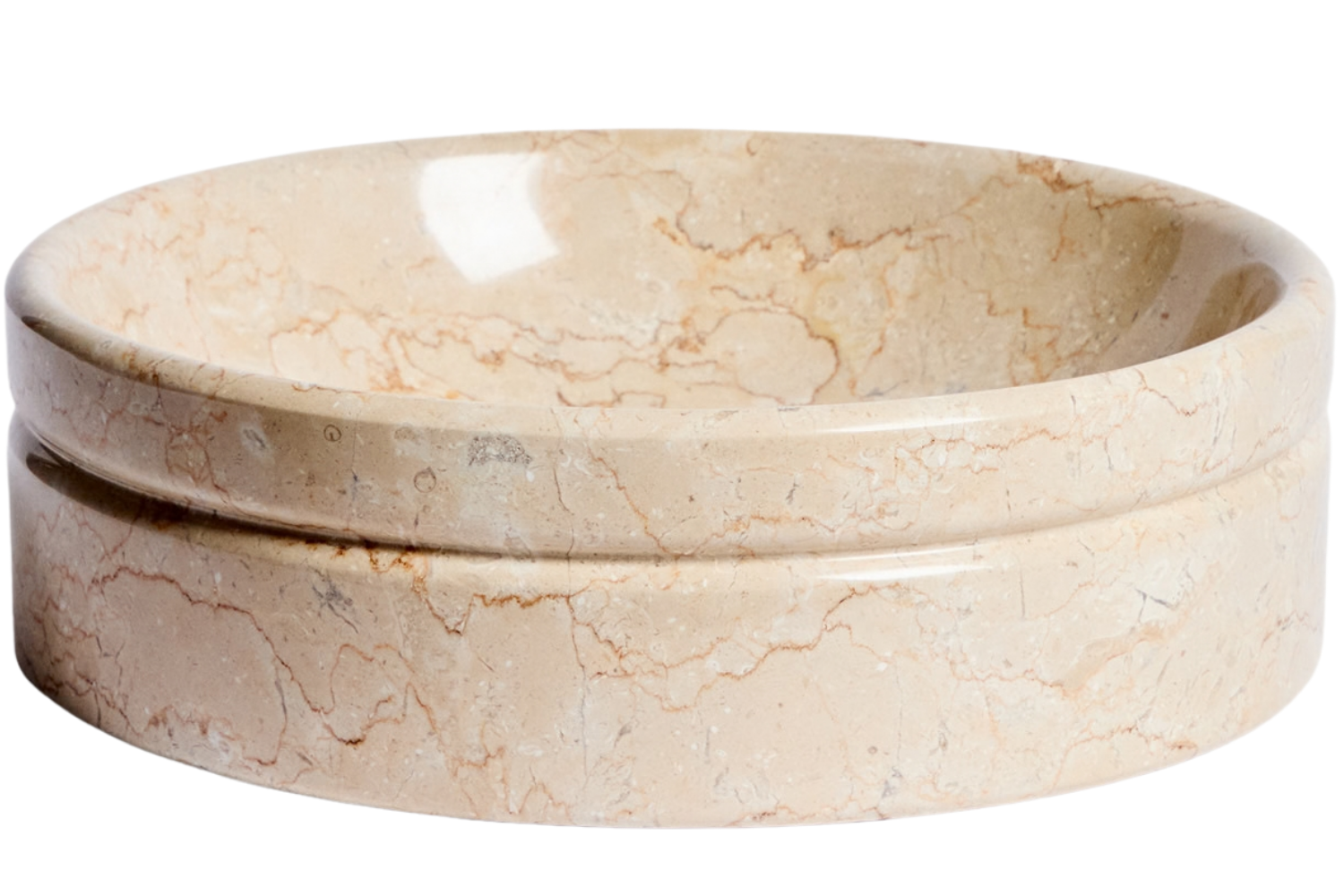 Kave Home Béžové mramorové kulaté umyvadlo Dalven Ø35 cm Kave Home