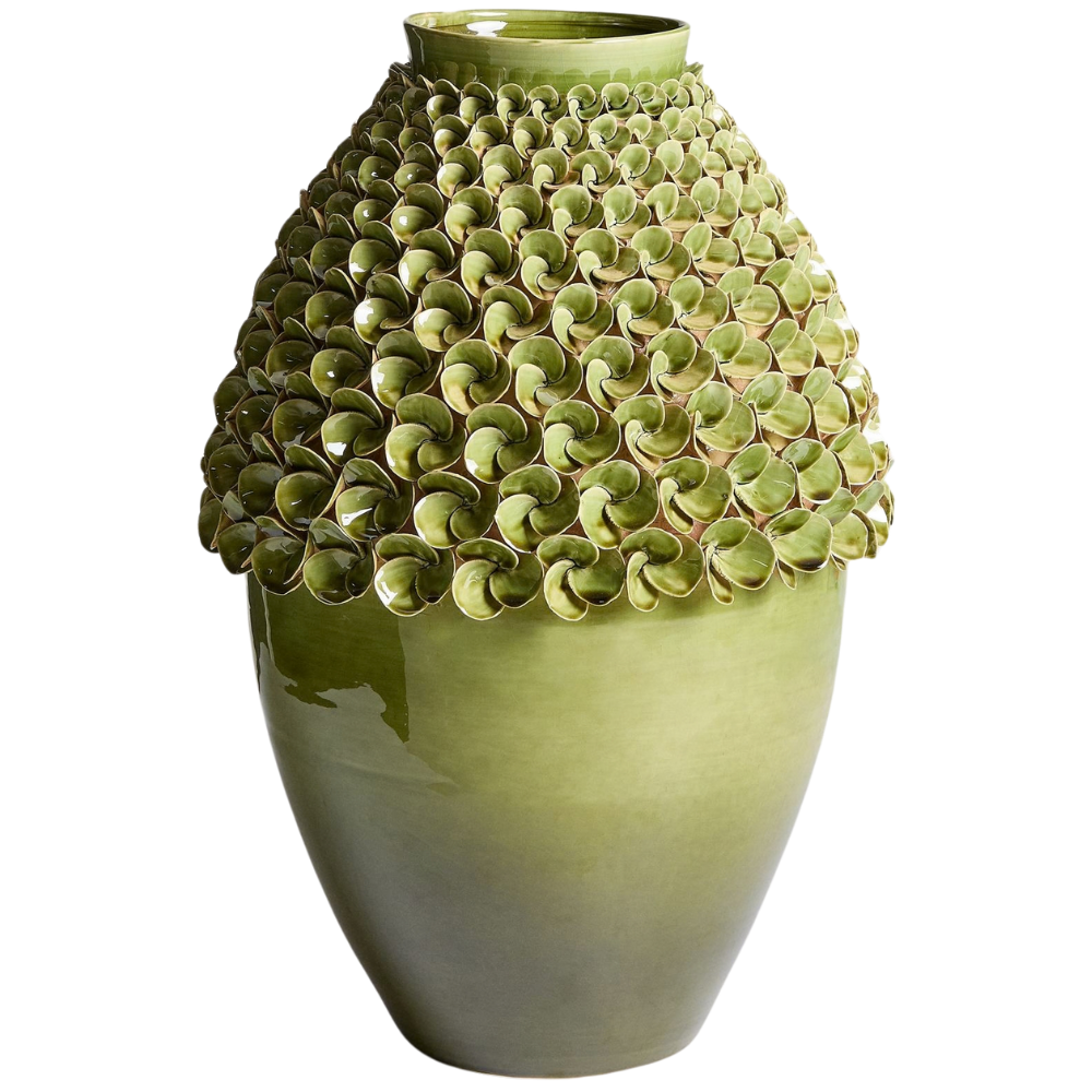 Kave Home Zelená keramická váza Ederia 52 cm Kave Home