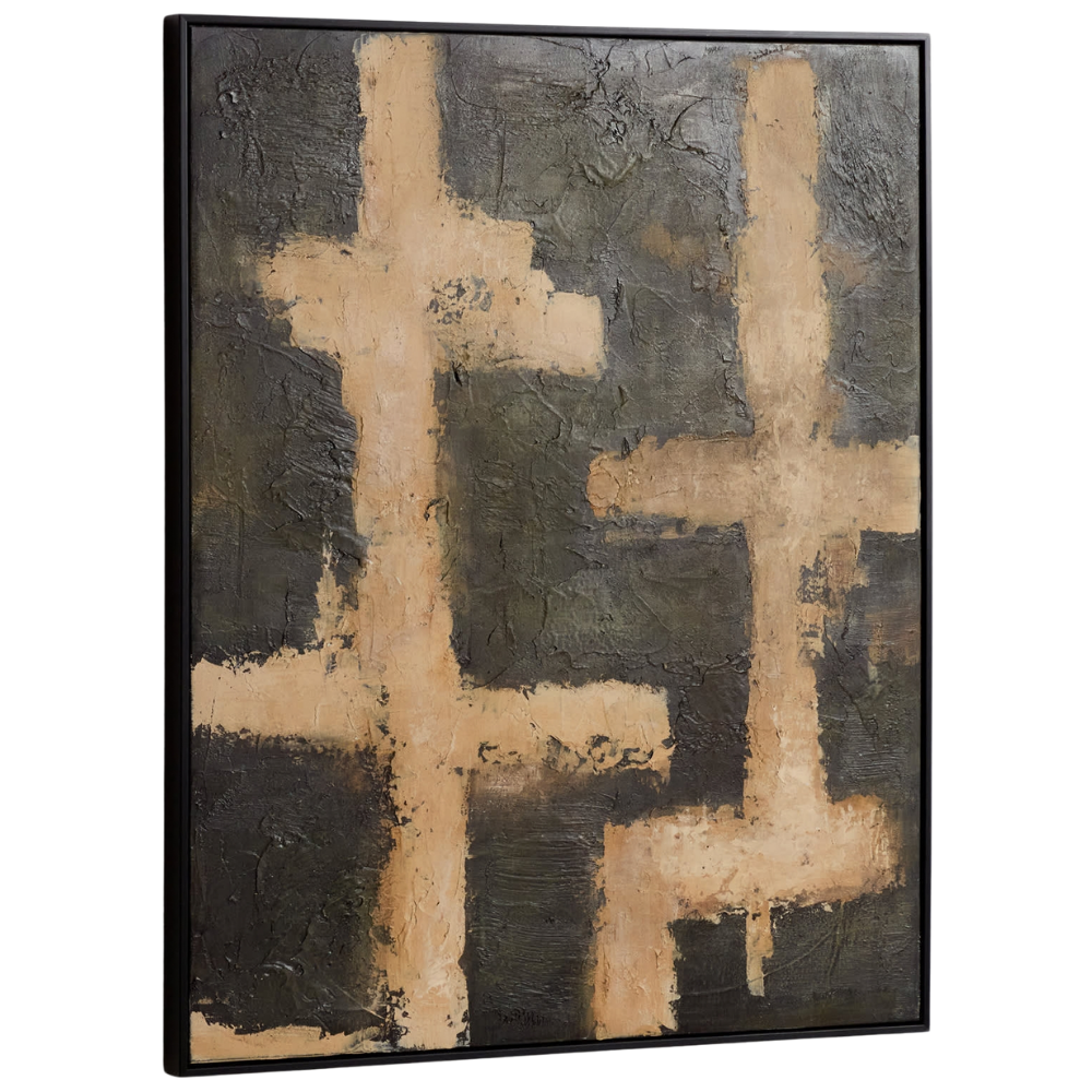 Kave Home Béžovo-zelený abstraktní obraz Emeri 100 x 80 cm Kave Home