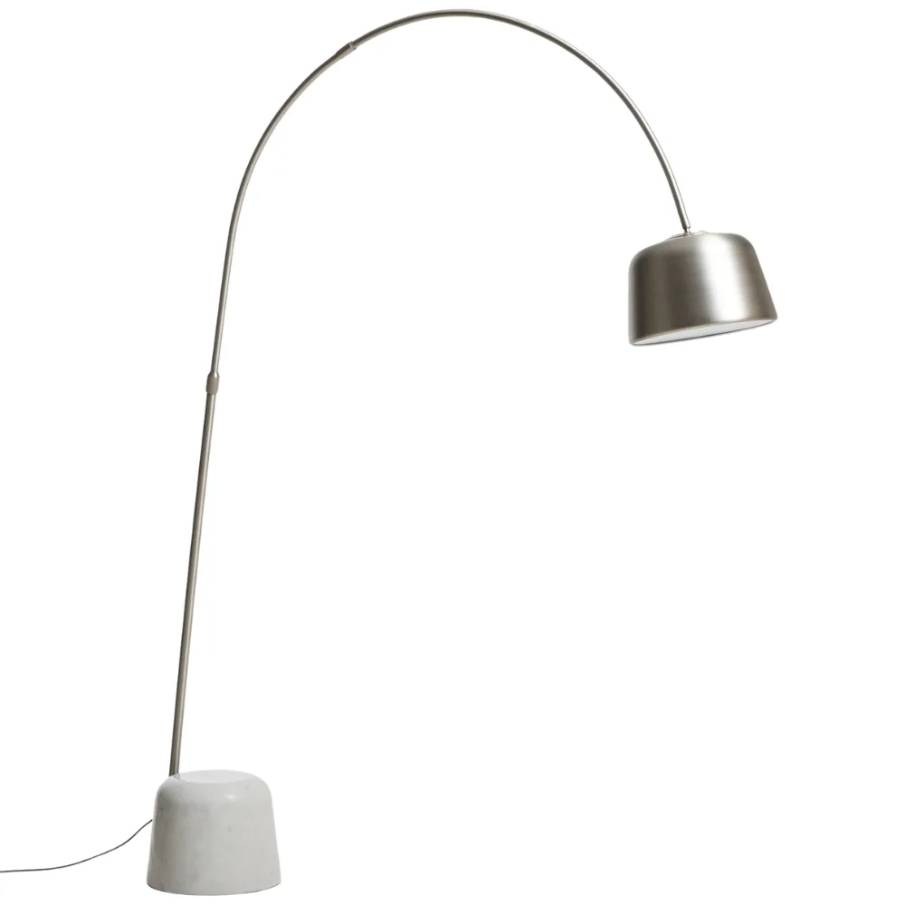 Kave Home Stříbrno - bílá stojací lampa Arnolia 196 cm