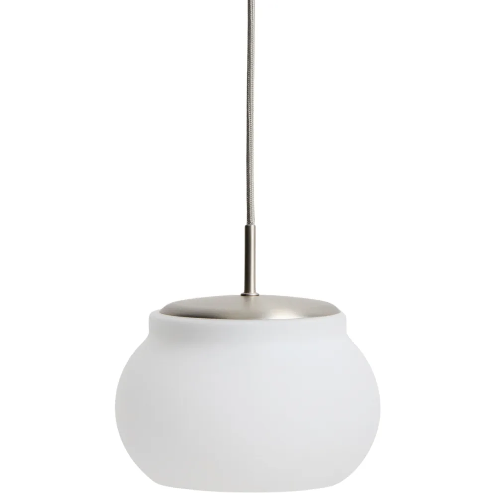 Kave Home Stříbrné kovové závěsné LED světlo Leruna Ø20 cm