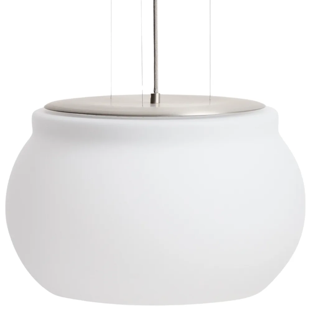 Kave Home Stříbrné kovové závěsné LED světlo Leruna Ø40 cm