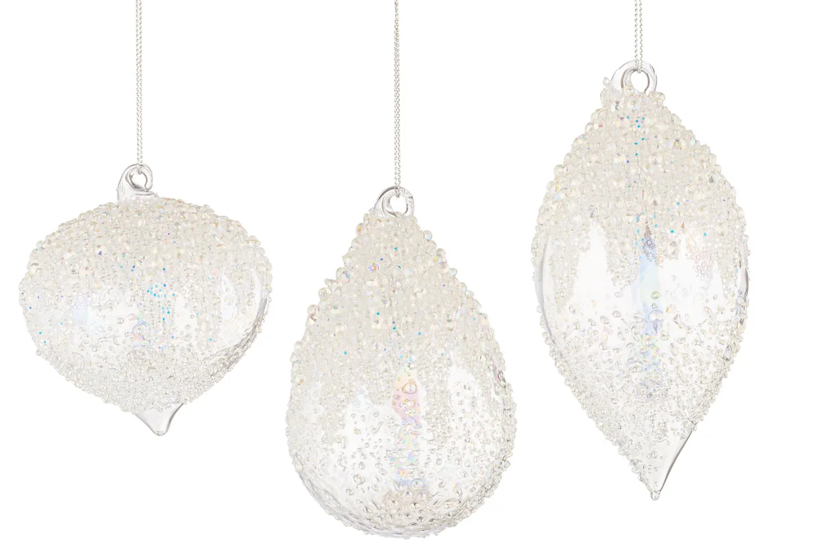 Bizzotto Set šesti průhledných vánočních ozdob Wink Ø7/8 cm