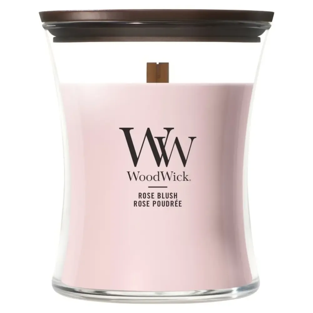 WoodWick Malá vonná svíčka WoodWick, Rose Blush