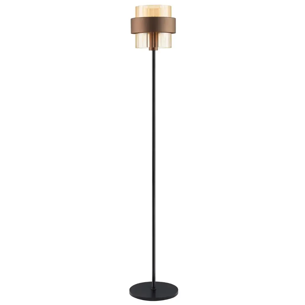 Nova Luce Hnědá skleněná stojací lampa Serena 163 cm