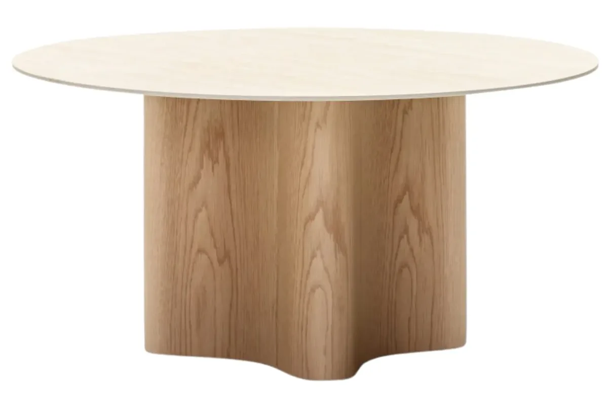 NovaNook Travertinový konferenční stolek Lesund ⌀90 cm NovaNook