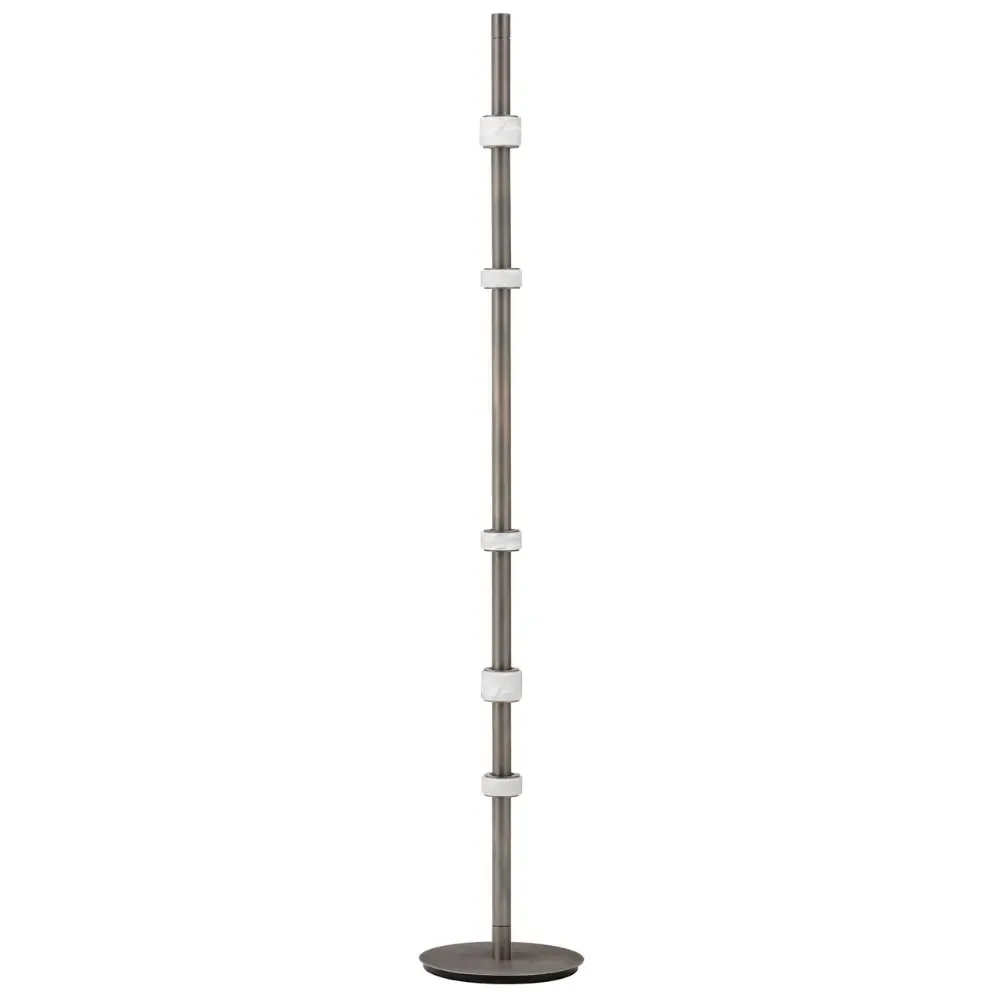 Nova Luce Tmavě šedá kovová stojací LED lampa Marlow 170 cm