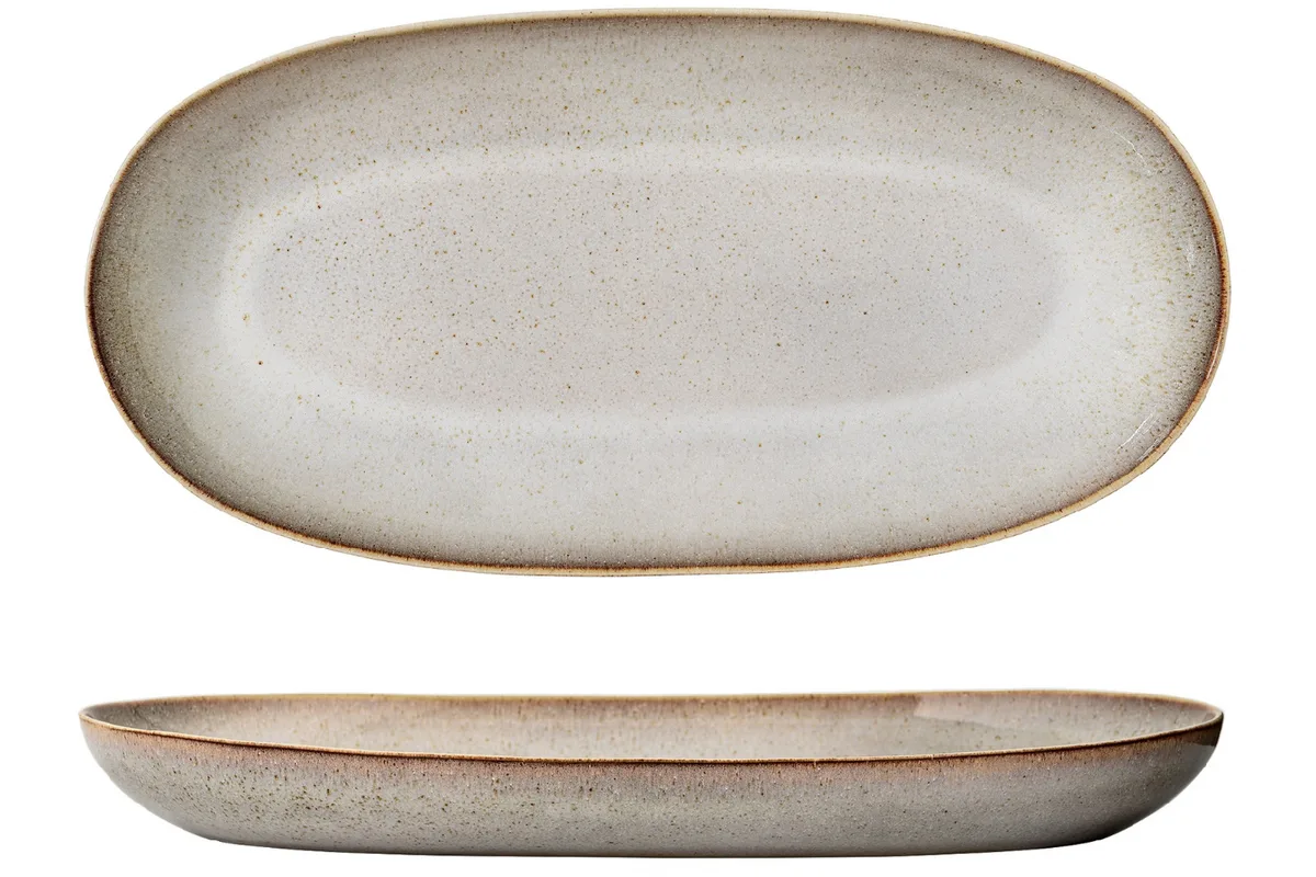 Bloomingville Béžový kameninový servírovací talíř Sandrine 42 cm
