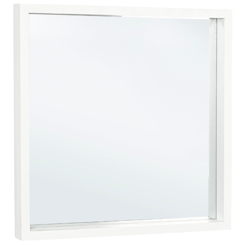 Bizzotto Bílé dřevěné závěsné zrcadlo Tiziano 52 x 52 cm Bizzotto