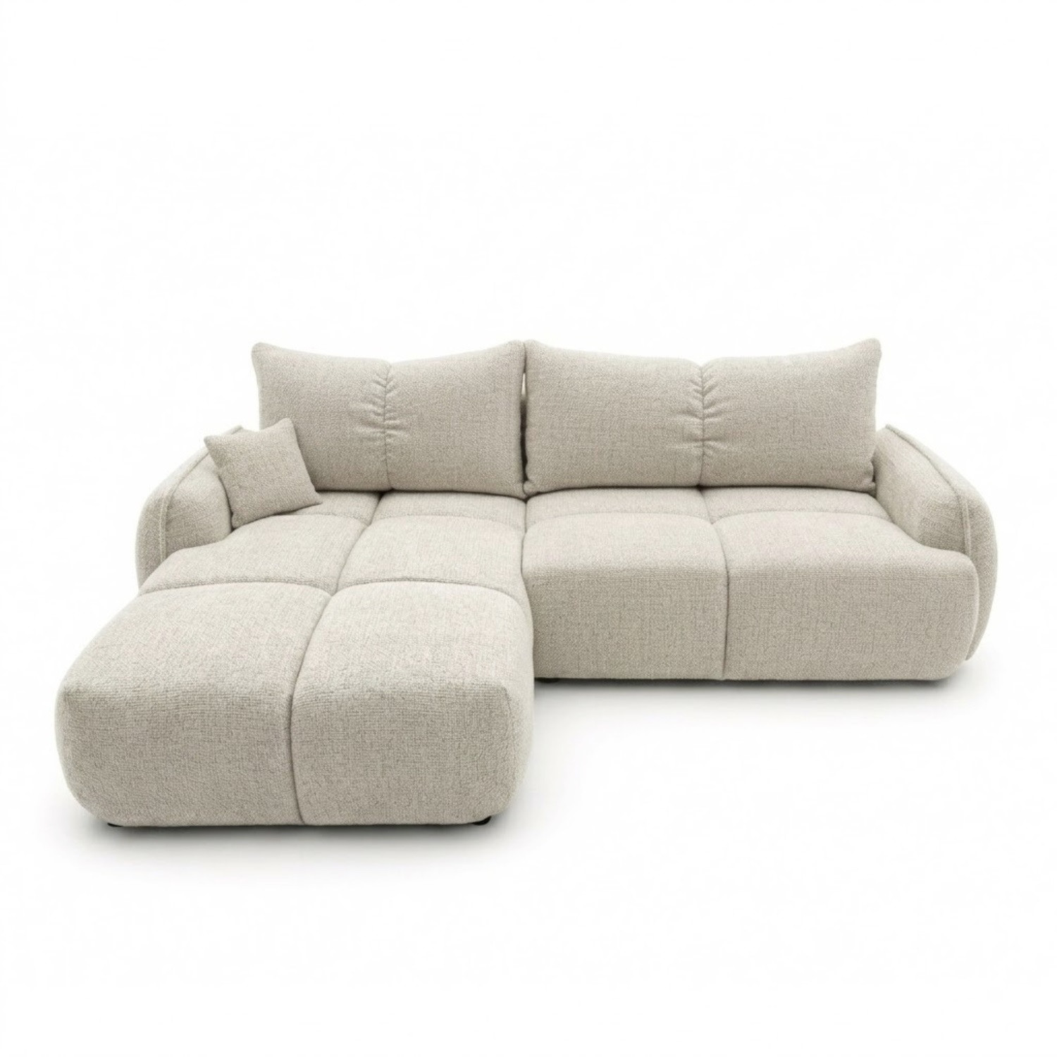 Rozkládací rohová sedací souprava LOBINO - Bella Levá Béžová