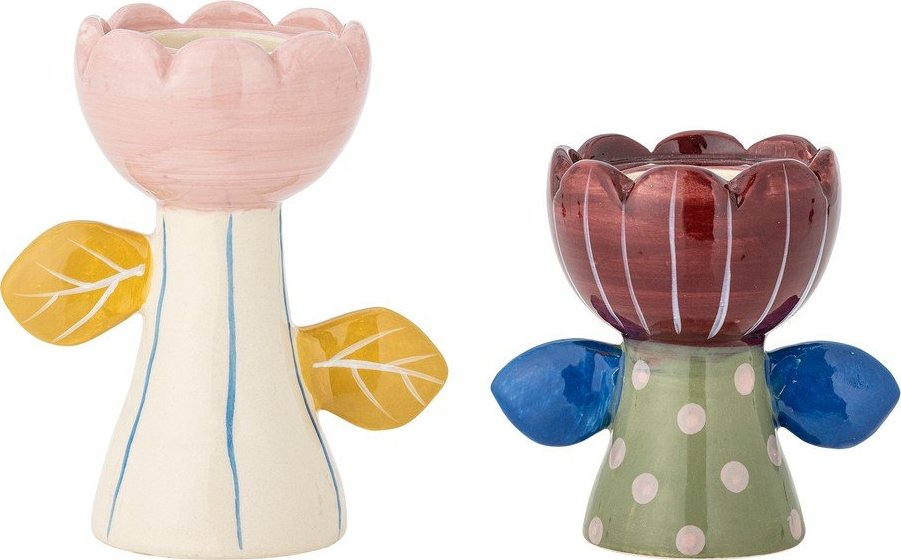 Kameninové svícny v sadě na čajovou svíčku 2 ks Florita – Bloomingville Bloomingville