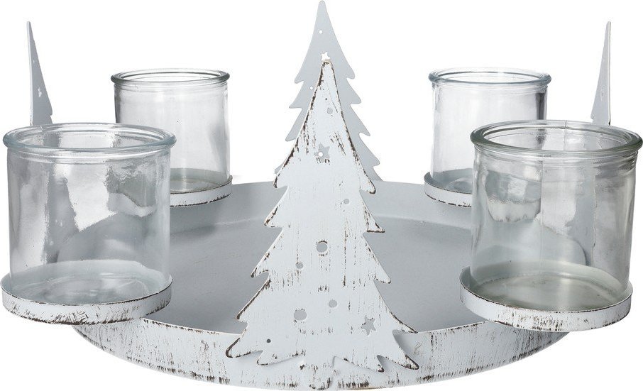 Kovový adventní svícen s vánočním motivem – Dakls Dakls