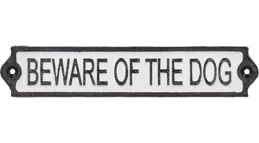 Litinová cedule 26x5 cm Beware of the Dog – Esschert Design Esschert Design
