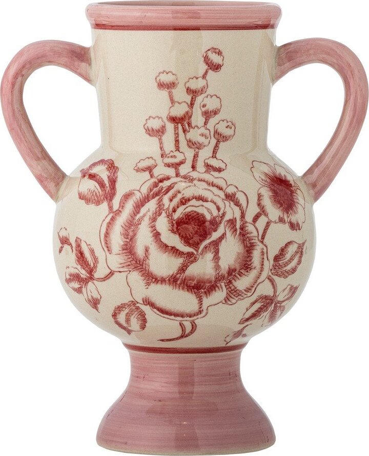 Růžová ručně malovaná váza z kameniny (výška 21 cm) Alea – Bloomingville Bloomingville