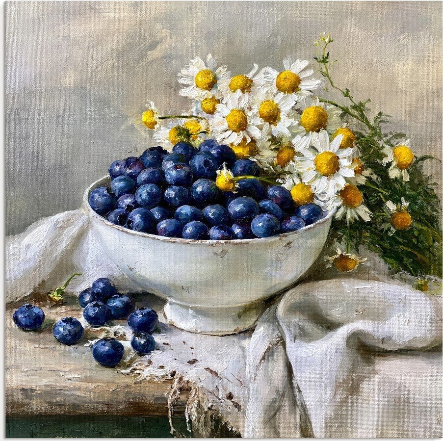 Tištěný obraz na plátně 32x32 cm Blueberry Bowl – Styler Styler